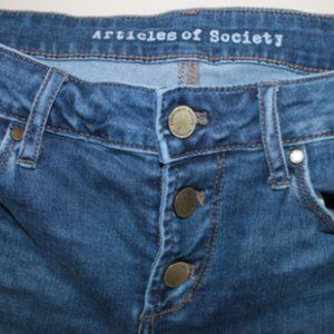 Articles of Society HighWaist Exposed Button Jeans